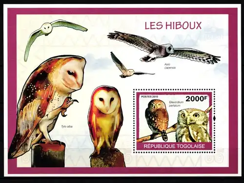 Togo Block 500 postfrisch Eule #JA947
