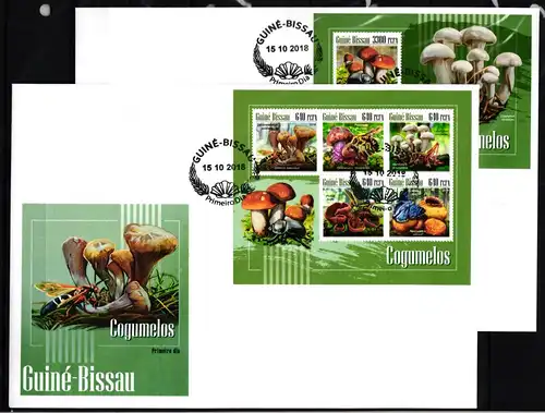 Guinea Bissau 10167-10171, Block 1750 gestempelt Kleinbogen als FDC #JA935