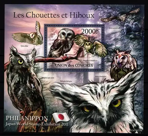 Komoren Block 625 postfrisch Eule #JA986