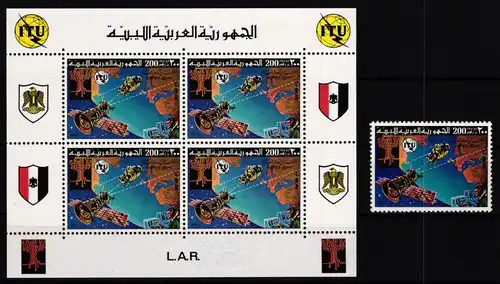Libyen 590 und Block 32 postfrisch Raumfahrt #JH020