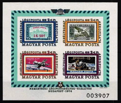 Ungarn Block 109 B postfrisch AEROFILA ’74 #JH055