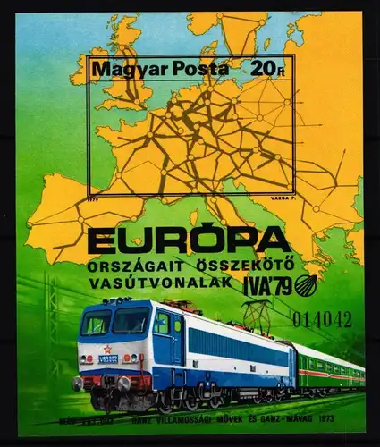 Ungarn Block 137 B postfrisch Eisenbahn #JH057