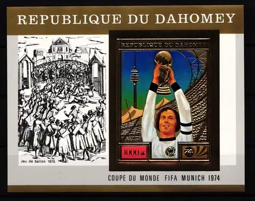 Dahomey Block 55 B postfrisch Fußball #JH098