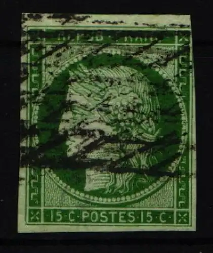 Frankreich 2 gestempelt nicht dünn, rechts oben leicht berührt #JN567