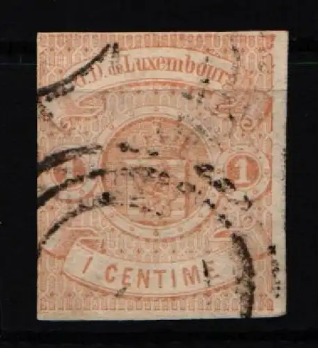 Luxemburg 3 gestempelt rechts breit geschnitten #JN594