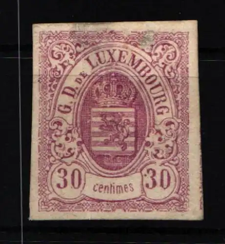 Luxemburg 9 ohne Gummi Marke oben stark repariert #JN591