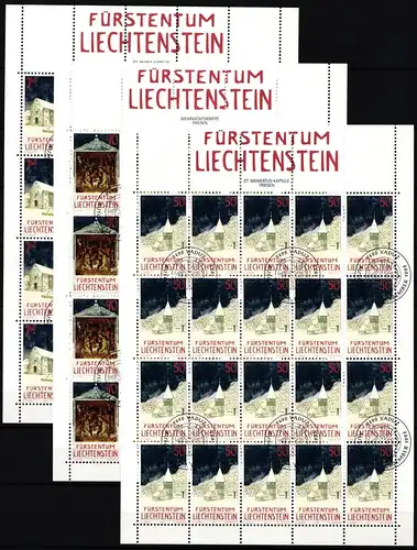 Liechtenstein 1050-1052 gestempelt Kleinbogen mit Ersttagsstempel #II002