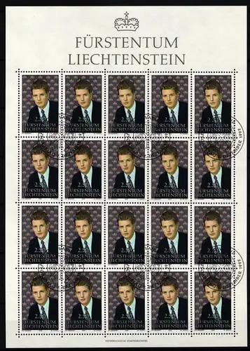 Liechtenstein 1053 gestempelt Kleinbogen mit Ersttagsstempel #II005