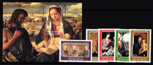 Mikronesien 1346-1350 und Block 113 postfrisch Weihnachten #II011