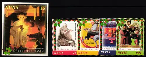 Nevis 2008-2011 und Block 246 B postfrisch Weihnachten #II024