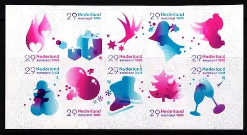 Niederlande 2348-2357 postfrisch Folienbogen / Weihnachten #II097