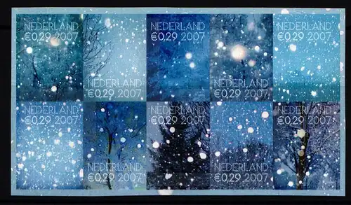 Niederlande 2531-2540 postfrisch Folienbogen / Weihnachten #II093