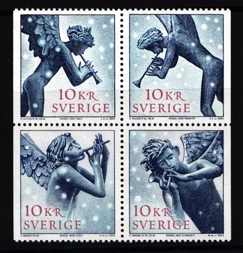 Schweden 2506-2509 postfrisch Viererblock / Weihnachten #II146