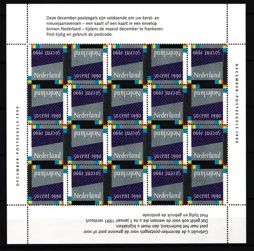 Niederlande 1395 postfrisch Zusammendruckbogen / Weihnachten #II104