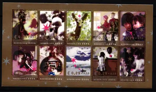 Niederlande 2254-2263 postfrisch Folienbogen / Weihnachten #II098
