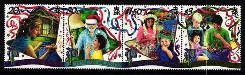 Pitcairn Inseln 572-575 postfrisch Viererstreifen / Weihnachten #II128