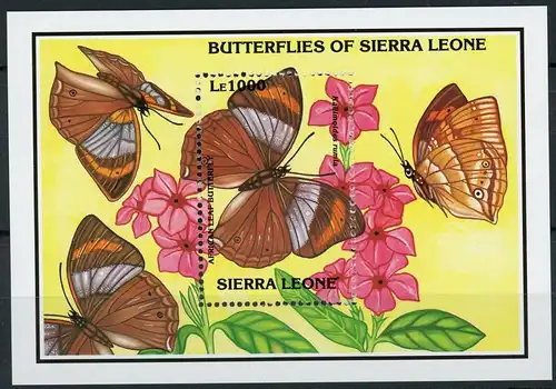 Sierra Leone Block 222 postfrisch Schmetterling #JP153