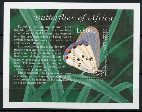 Sierra Leone Block 510 postfrisch Schmetterling #JP170