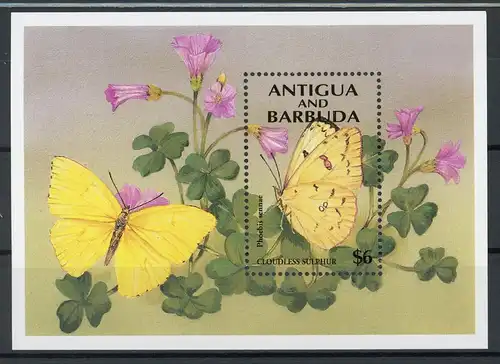 Antigua + Barbuda Block 292 postfrisch Schmetterlinge #JQ821