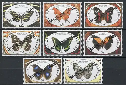 Barbuda 1325-1332 postfrisch Schmetterlinge #JQ827