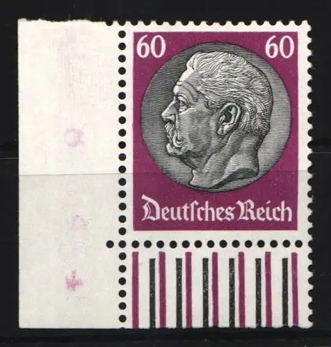 Deutsches Reich 493 postfrisch Eckrand Ecke 3, Falz auf Seitenrand #JP861