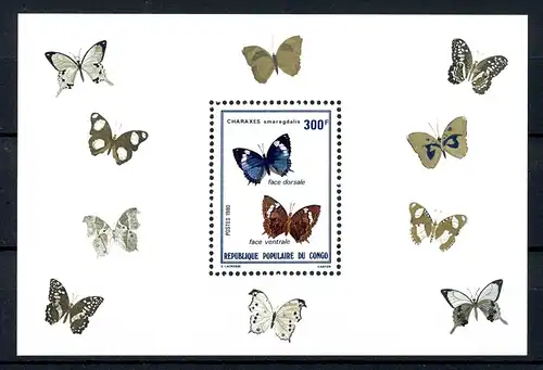 Kongo Brazzaville Block 24 postfrisch Schmetterling #JQ840