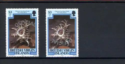 Jungferninseln Dienstmarke 2x 14 postfrisch Muscheln #JQ886
