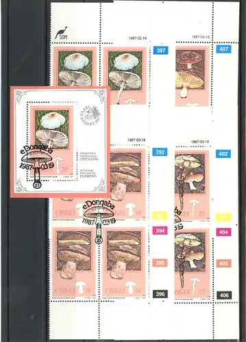 Ciskei Viererblock 110-113, Block 2 gestempelt Pilze #JQ912