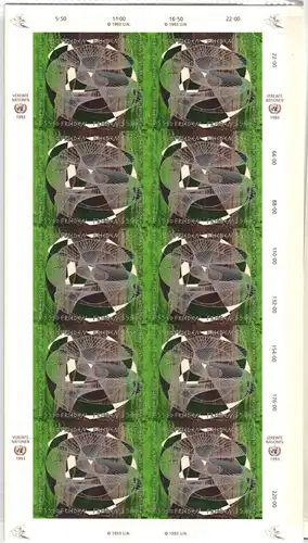 Vereinte Nationen Wien 152-155 postfrisch als Bogen #JK759