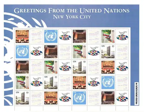 Vereinte Nationen New York 941-945 postfrisch als Zd-Bogen #JK767
