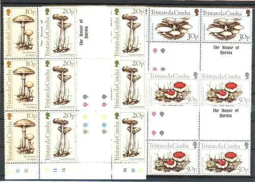 Tristan da Cunha Sechserblock 365-368 ZS/ZW postfrisch Pilze #JQ920