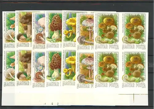 Ungarn Viererblock 3708-3714 B postfrisch Pilze #JQ962
