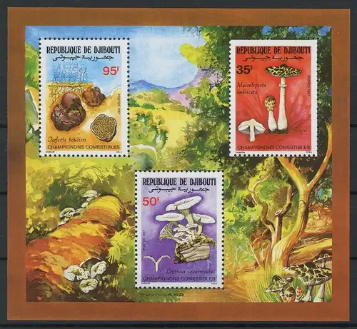 Dschibuti Block 138 postfrisch Pilze #JO685