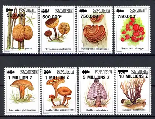 Zaire (Kongo) 1067-1074 postfrisch Pilze #JR659