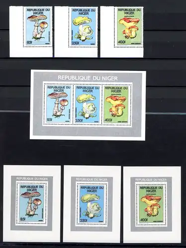 Niger KB, Block + EM 1108 + 1111-1112 postfrisch Pilze #JR648