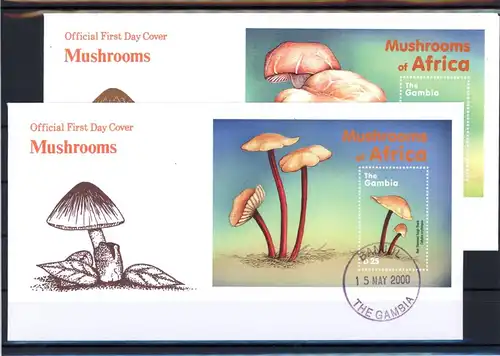 Gambia Block 464-465 Pilze Ersttagesbrief/FDC #JR608