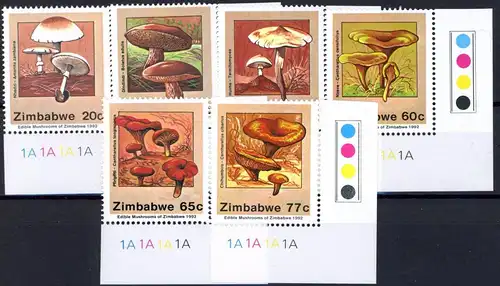 Simbabwe 476-481 postfrisch Pilze #JR657