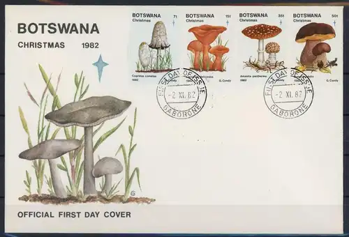 Botswana 317-320 Pilze Ersttagesbrief/FDC #JO785