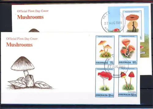 Grenada 2024-2027, Block 228 Pilze Ersttagesbrief/FDC #JR624