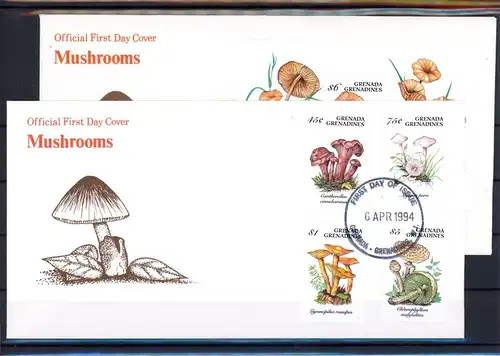 Grenada/Grenadinen 1850, 52-53, 56 Pilze Ersttagesbrief/FDC #JR620