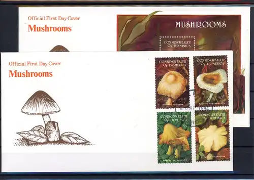 Dominica 1826-1827, 29, 30, Block 261 Pilze Ersttagesbrief/FDC #JR617