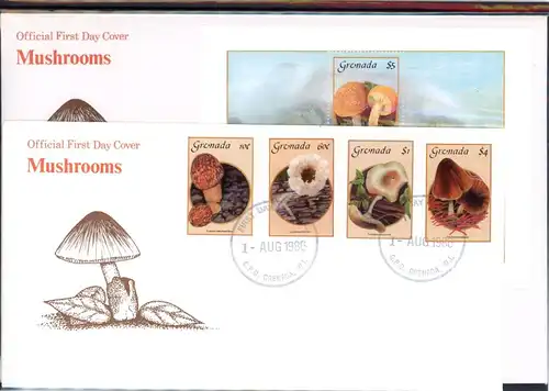 Grenada 1491-1494, Block 162 Pilze Ersttagesbrief/FDC #JR626