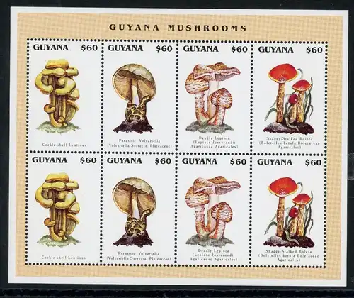 Guyana KB mit 5534-5537 postfrisch Pilze #JR710