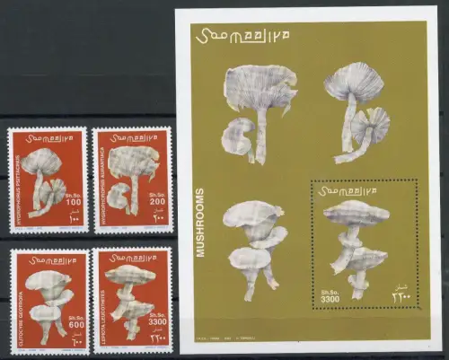 Somalia 962-965 + Bl. 94 postfrisch Pilze #JR787