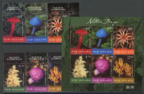 Neuseeland 1973-1978 A + Bl. 135 postfrisch Pilze #JR781