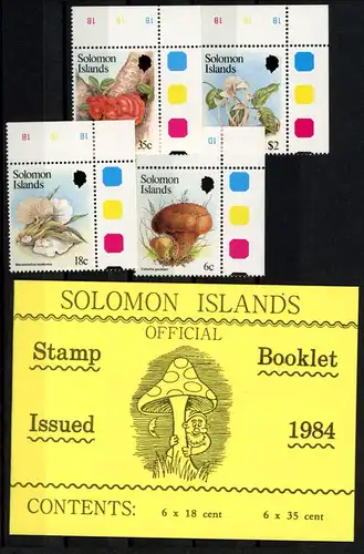 Salomon Inseln EM + Markenheftchen 522-525 postfrisch Pilze #JR799