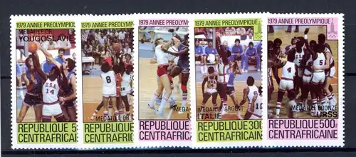 Zentralafrikanische Republik 653-657 postfrisch Olympia 1980 Moskau #JR845