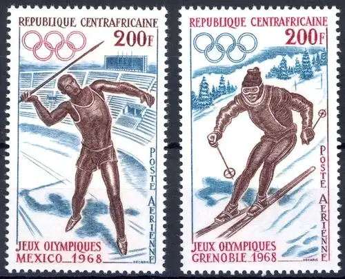 Zentralafrikanische Republik 158-159 postfrisch Olympia 1968 Grenoble #JR879