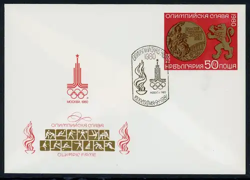 Bulgarien 2961 Olympia 1980 Moskau Ersttagesbrief/FDC #JR929