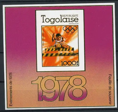 Togo Block 126 B postfrisch Olympia 1980 Moskau #JR932